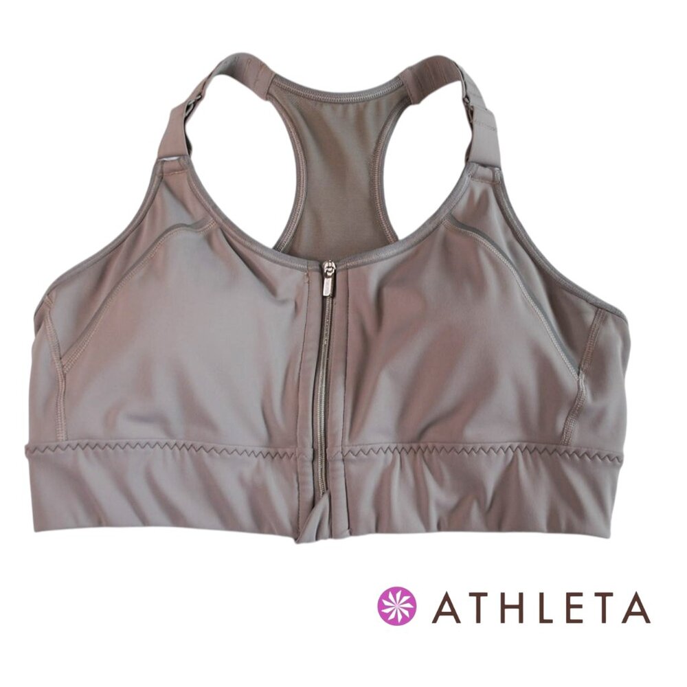 Athleta M Athletic Sports Bra Taupe Beige